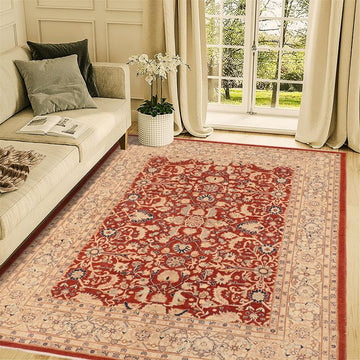 handmade Traditional Kafkaz Chobi Ziegler Rust Beige Hand Knotted RECTANGLE 100% WOOL area rug 8 x 9